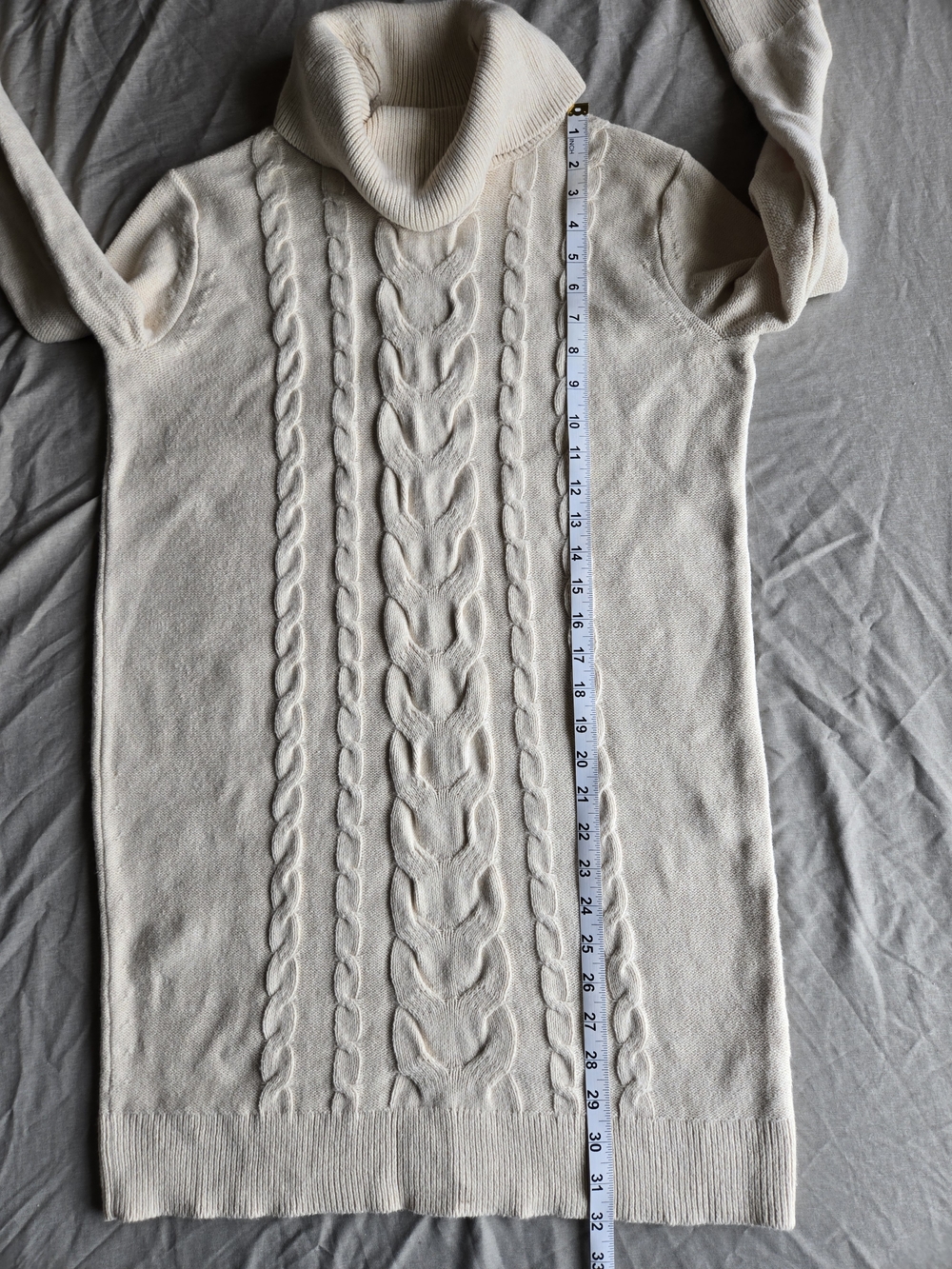 Banana Republic Cream Cable-Knit Turtleneck Sweater Dress Small - Picture 5 of 10